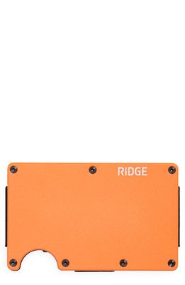 the Ridge RFID-Blocking Aluminum Cash Strap Wallet in Basecamp Orange 