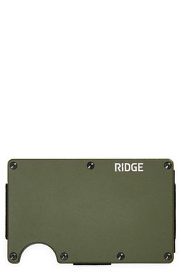 the Ridge RFID-Blocking Aluminum Money Clip Wallet in Matte Olive 