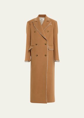 The Riley Long Raw-Edge Deconstructed Wool Coat