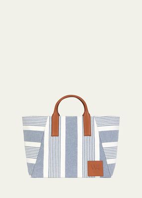 The Riviera Striped Canvas Tote Bag