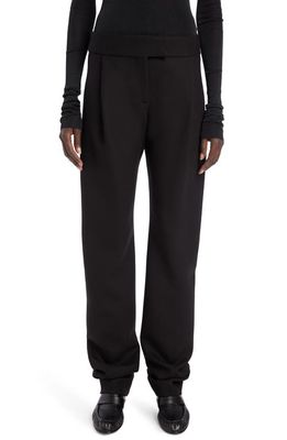 The Row Adair Double Face Stretch Wool Trousers in Black