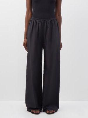 The Row - Andres Cotton-blend Wide-leg Trousers - Womens - Black