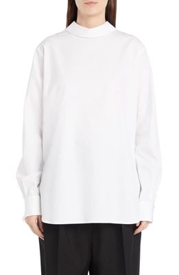 The Row Angelique Reversed Cotton Poplin Button-Up Shirt in White