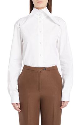 The Row Armelle Cotton Poplin Button-Up Shirt in White