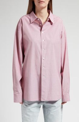 The Row Attica Cotton Button-Up Shirt in Light Brick