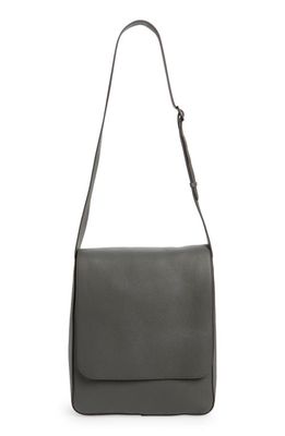 The Row Avery Leather Messenger Bag in Charcoal