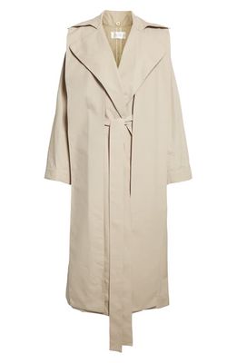 The Row Badva Belted Cotton Trench Coat with Removable Hood in Stone
