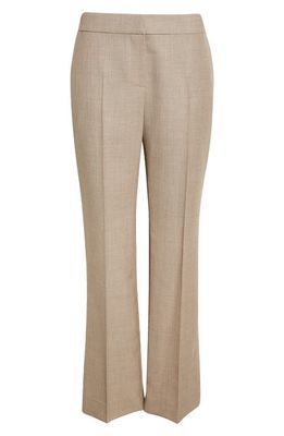 The Row Baer High Waist Straight Leg Wool Pants in Beige Melange