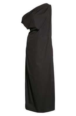 The Row Bamaris Convertible Shape Cotton Maxi Dress in Black