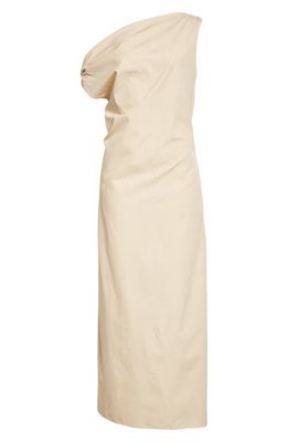 The Row Bamaris Convertible Shape Cotton Maxi Dress in Cream