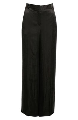 The Row Bany Cupro Wide Leg Trousers in Black