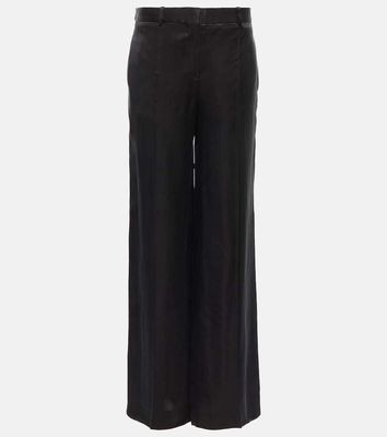 The Row Bany low-rise straight satin pants