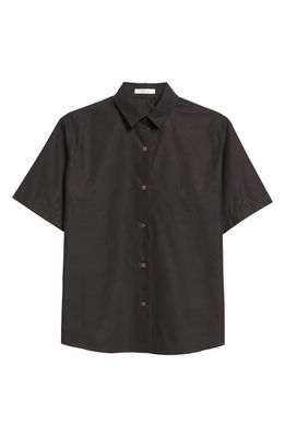 The Row Bec Short Sleeve Button-Up Shirt in Black