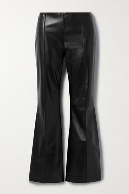 The Row - Beck Leather Flared Pants - Black
