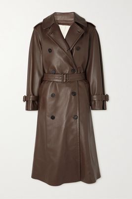 The Row - Benzy Double-breasted Leather Trench Coat - Brown