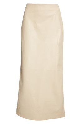 The Row Berth Calfskin Leather Skirt in Cream