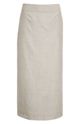 The Row Berth Merino Wool Maxi Skirt in Grey Melange