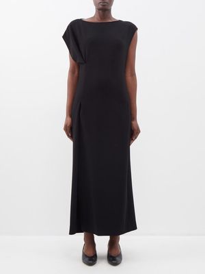The Row - Blathine Cap-sleeve Cady Maxi Dress - Womens - Black