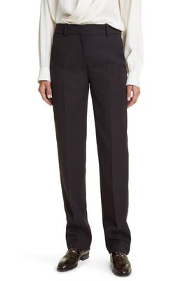 The Row Borgo Straight Leg Wool Trousers in Hickory