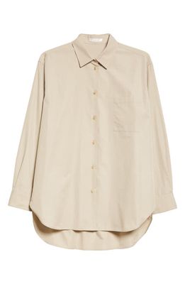 The Row Brant Cotton Button-Up Shirt in Stone