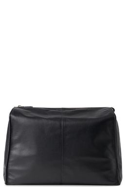 The Row Calfskin Leather Box Clutch in Black