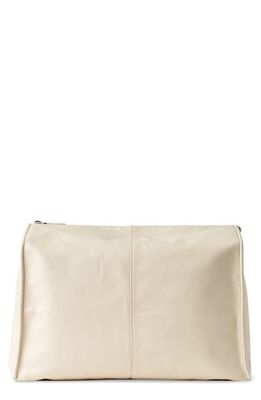 The Row Calfskin Leather Box Clutch in Perle
