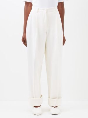 The Row - Cassandro Wool-blend Trousers - Womens - Cream