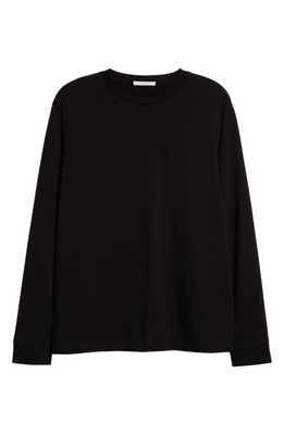 The Row Ciles Cotton Jersey Crewneck T-Shirt in Black
