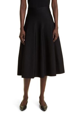 The Row Cindy A-Line Midi Skirt in Black