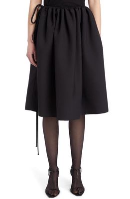 The Row Clare Wool Blend Drawstring Wrap Skirt in Black