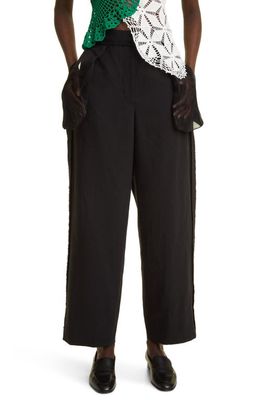 The Row Claudiu Inside Out Straight Leg Wool & Mohair Trousers in Black