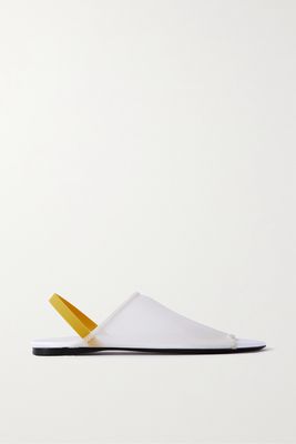 The Row - Clear Leather And Mesh Slingback Sandals - Ivory