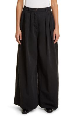 The Row Criselle Pleated Wide Leg Jeans in Black