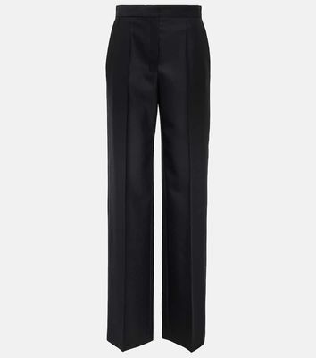 The Row Delton high-rise wool and mohair pants