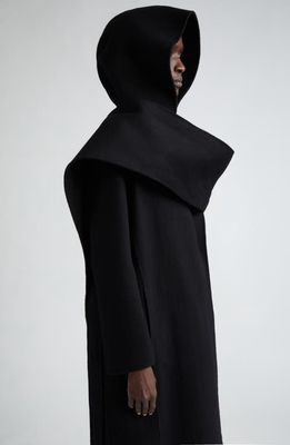 The Row Dodi Hooded Cashmere Scarf in Black