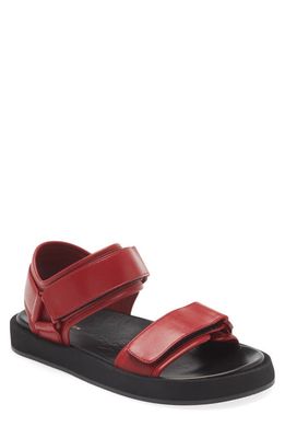 The Row Double Band Sandal in Raspberry