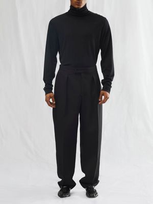 The Row - Elam Escorial Roll-neck Wool Sweater - Mens - Black