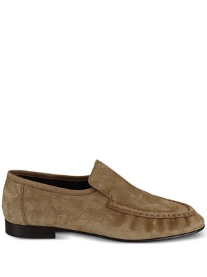 The Row Emerson nubuck loafers - Neutrals