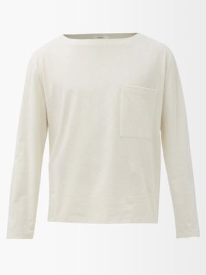 The Row - Enright Patch-pocket Cotton Long-sleeved T-shirt - Mens - Cream