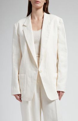 The Row Enza Linen Blazer in Off White