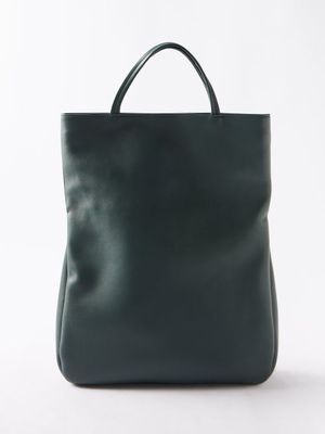 The Row - Everett Leather Tote Bag - Womens - Dark Green