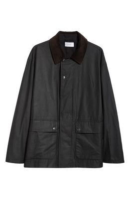 The Row Frank Waxed Cotton Twill Chore Jacket in Black