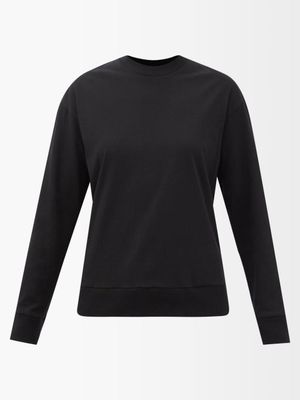 The Row - Gideon Cotton-jersey Long-sleeved T-shirt - Womens - Black