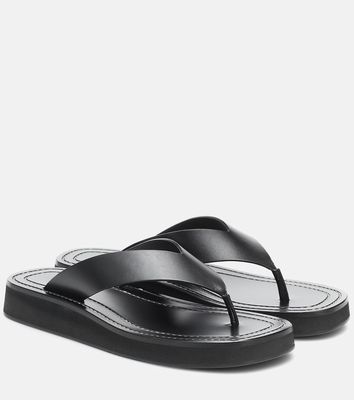 The Row Ginza leather platform slides