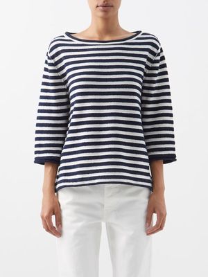 The Row - Gita Striped Cashmere-blend Sweater - Womens - Navy Stripe