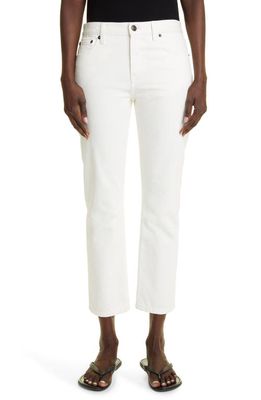 The Row Goldin Ankle Slim Straight Leg Jeans in White