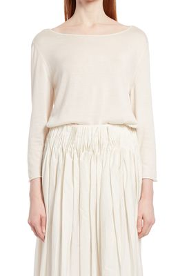 The Row Grayson Cashmere & Silk Top in Light Ivory