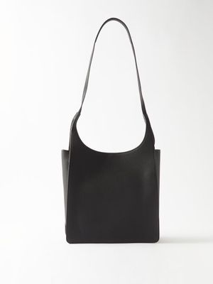 The Row - Jules Grained-leather Shoulder Bag - Womens - Black