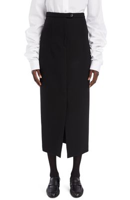 The Row Juno Virgin Wool Blend Midi Skirt in Black