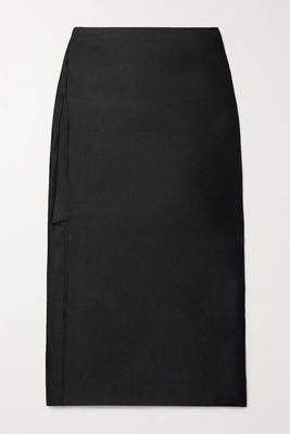 The Row - Kanita Layered Silk-satin Midi Skirt - Black